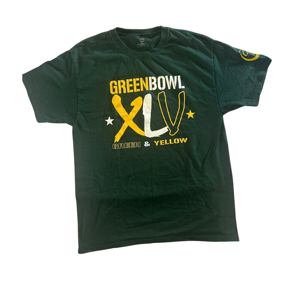 Green Bay Packers Super Bowl XLV T-Shirt Mens Large 2011 NFL Champions Green